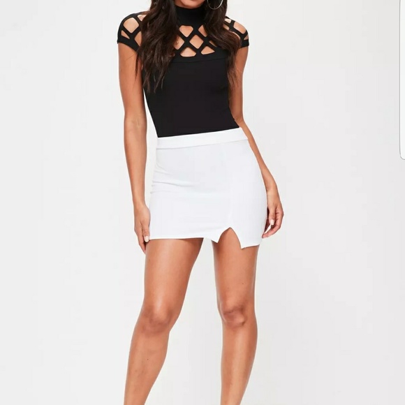 LAST! "Ashlyn" High Neck Cutout Bodysuit Black - Picture 4 of 5